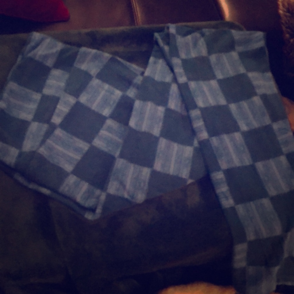 Blue plaid TC leggings